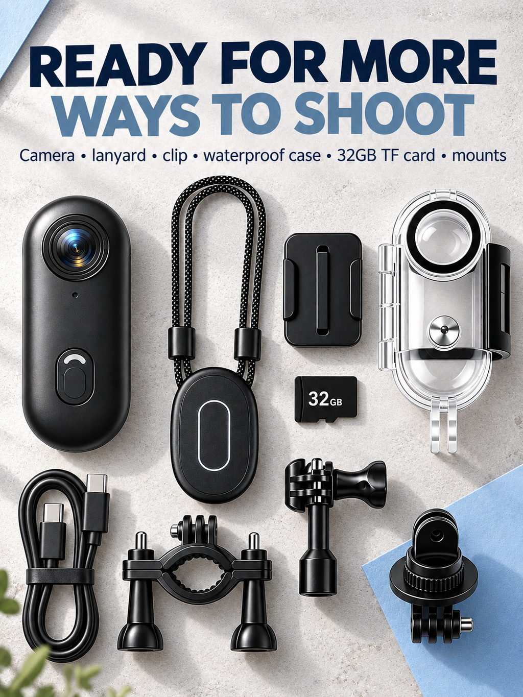 1080P Mini Action Camera with WiFi & Magnetic Mounting Kit