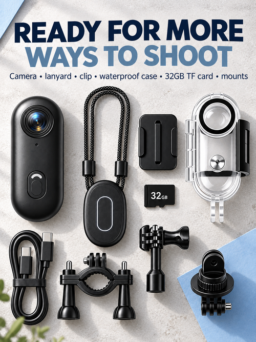 1080P Mini Action Camera with WiFi & Magnetic Mounting Kit
